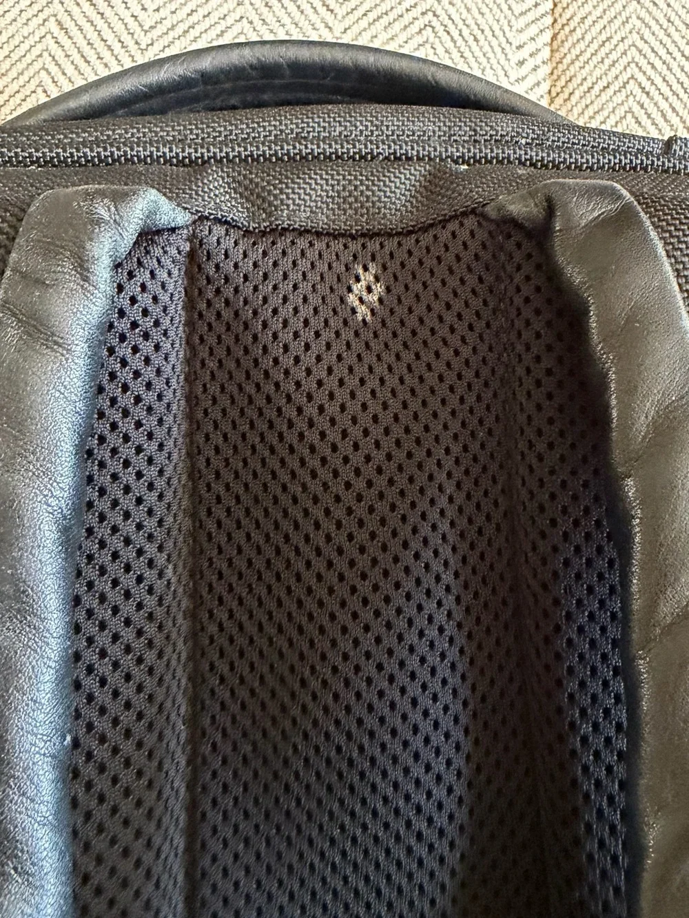 Tumi Black Alpha Collection Textured Backpack with Front Zip Pocket